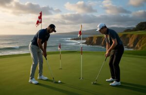 akshay bhatia et ryo hisatsune mènent la compétition à pebble beach, affichant une performance exceptionnelle au sommet du classement.
