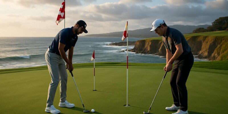 akshay bhatia et ryo hisatsune mènent la compétition à pebble beach, affichant une performance exceptionnelle au sommet du classement.