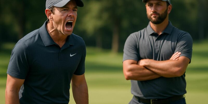rory mcilroy s'indigne après que jon rahm ait refusé de payer les amendes imposées lors du tournoi de golf, suscitant des tensions sur le parcours.
