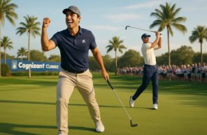 découvrez la victoire éclatante de nico echavarria au pga tour et la performance de matthieu pavon, classé 17e au cognizant classic en floride.