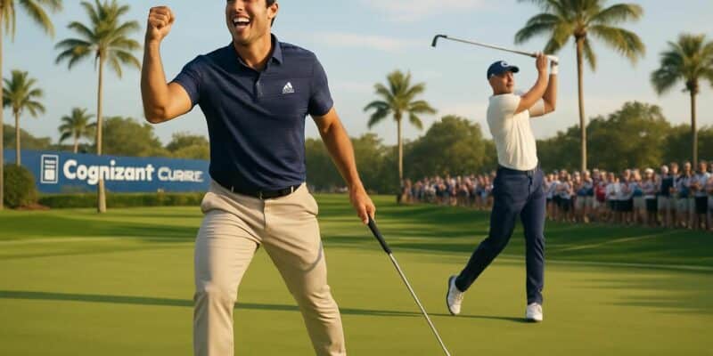 découvrez la victoire éclatante de nico echavarria au pga tour et la performance de matthieu pavon, classé 17e au cognizant classic en floride.
