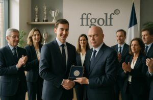 découvrez l'hommage rendu à lev grinberg, fraîchement naturalisé, lors d'une cérémonie émouvante au siège de la fédération française de golf.