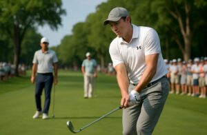 suivez le pga tour avec matt fitzpatrick qui creuse l'écart en prenant trois coups d'avance sur scottie scheffler lors du rbc heritage.