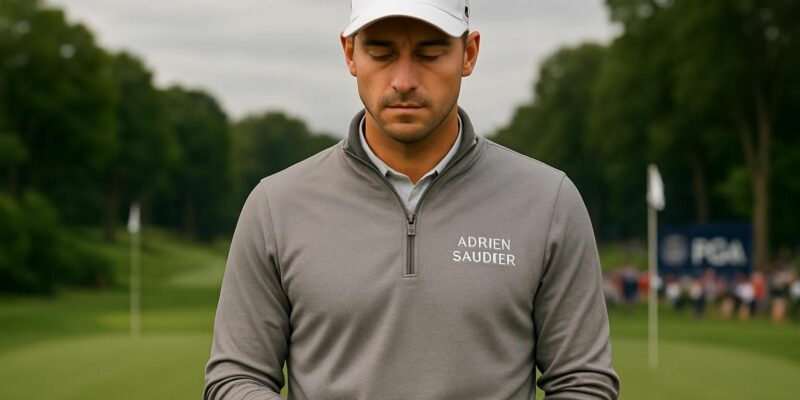 découvrez comment adrien saddier affiche calme et confiance avant de se mesurer aux meilleurs golfeurs mondiaux lors du championnat pga.