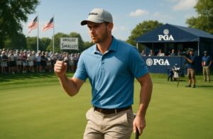 découvrez comment l'américain smalley a pris l'avantage au pga championship, alors que le suspense reste à son comble après le 3e tour.