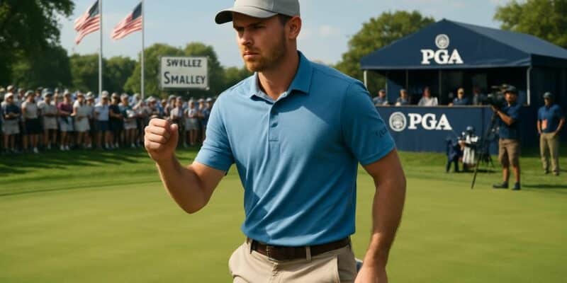découvrez comment l'américain smalley a pris l'avantage au pga championship, alors que le suspense reste à son comble après le 3e tour.