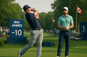 suivez le pga canadian open avec ben james en tête à -10, tandis que matthieu pavon réussit de justesse le cut dans ce tournoi de golf passionnant.