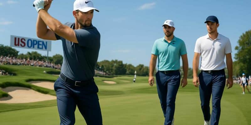 suivez le us open de golf avec wyndham clark en tête après la mi-parcours, gardant une avance de 4 coups. découvrez aussi la performance des français adrien saddier et ugo coussaud toujours en lice.