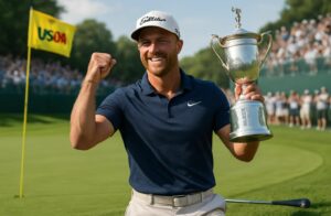 wyndham clark remporte une nouvelle victoire au golf us open, consolidant ainsi son statut de joueur dominant sur le circuit.