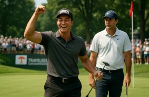 viktor hovland remporte le travelers championship en devançant scottie scheffler lors d'une compétition de golf spectaculaire.