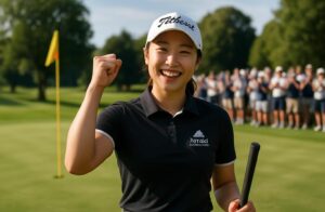 haeran ryu de corée remporte l'amundi evian championship de golf, conservant son titre après un suspense haletant en play-off contre brooke.