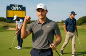 découvrez le premier tour de l'open championship de golf où jackson suber prend une avance dominante, tandis que perez et rozner se battent pour réduire l'écart et se rapprocher des leaders.