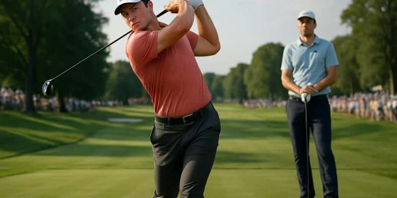 revivez le duel intense au travelers championship où viktor hovland a triomphé face à scottie scheffler lors du pga tour, offrant une performance spectaculaire sur le green.