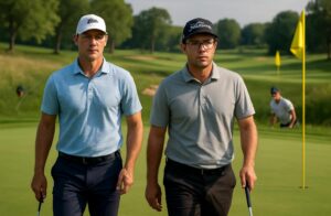 suivez le golf pga tour - john deere classic où lucas glover et zac blair dominent à -8, tandis que matthieu pavon fait face à des défis sur le parcours.