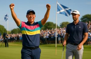 tom kim remporte l'open d'écosse avec brio, tandis que victor perez termine 9e et se qualifie pour le prestigieux british open.