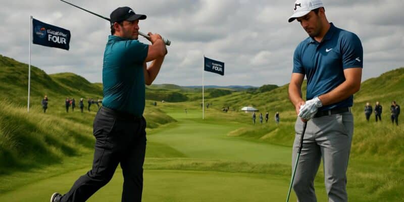 découvrez l'arrivée du dp world tour en écosse avec patrick reed en tête du classement et matthieu pavon en pleine préparation pour cet événement golfique majeur.