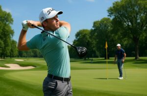 suivez le 3e tour du rocket mortgage classic pga où davis riley prend une avance spectaculaire avec un score exceptionnel de 63, tandis qu'adrien saddier se démarque également sur le parcours.