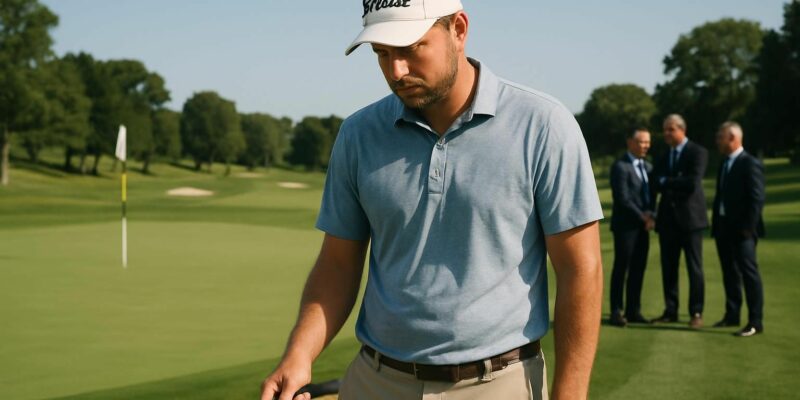 le joueur de golf trey mullinax suspendu par le pga tour pour non-respect des règles anti-dopage, impactant sa carrière et les compétitions à venir.